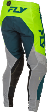 Fly Racing Youth Lite Pants Grey, Lime, and Teal Size 26 – Motorcycle Riding Pants with Kevlar Reinforcements and BOA Fit System