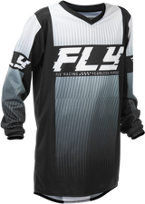 Fly Racing Youth F 16 Jersey Black/White YXL – Youth Motorcycle Jersey for Motocross and Off-Road Vehicles