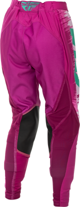 Fly Racing Women's Lite Pants Pink/Turquoise Size 07/08 - Lightweight Athletic Riding Trousers with Ventilated Mesh and Adjustable Fit