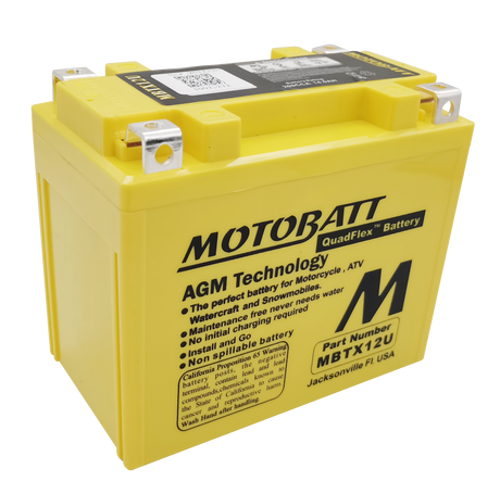 Motobatt MBTX12U Sealed AGM Battery for Motorcycle, ATV, and Powersports Vehicles