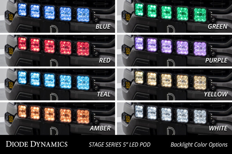 Diode Dynamics 21-22 Ford F-150 SS5 Grille CrossLink Lightbar Kit - Sport - White Combo