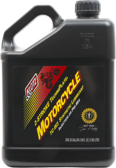 Klotz Motorcycle Techniplate 2T Synthetic TC-W3 Oil - 1 Gallon Bottle, Suitable for 2-Stroke Engines