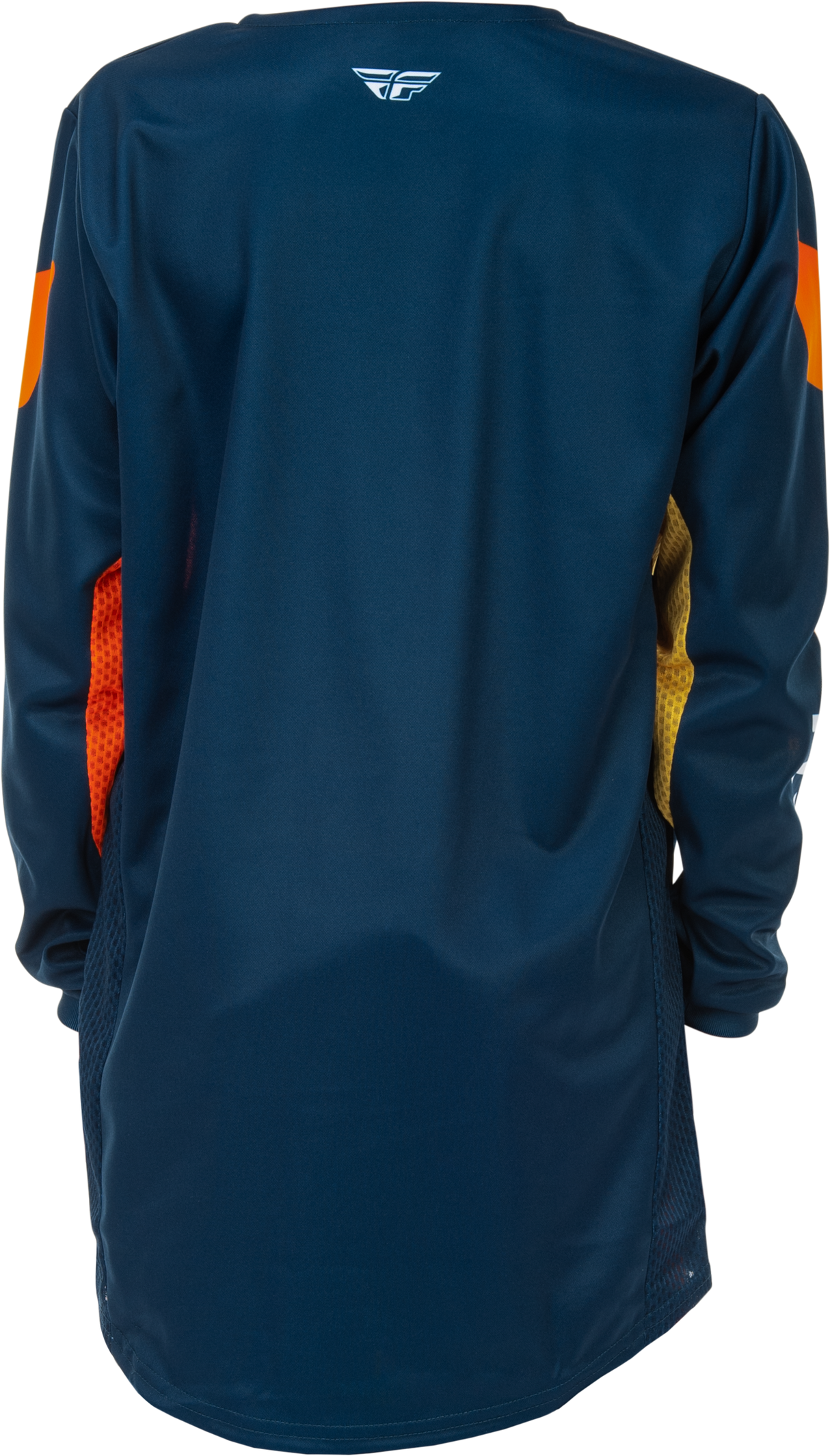 Fly Racing Youth Kinetic Jersey Navy/Orange with Extended Tail – Perfect for Off-Road and Motocross Riding