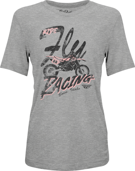 Fly Racing Women's Vintage Tee Grey XL - Comfortable Crew Neck T-Shirt for Motorcycles and Casual Wear
