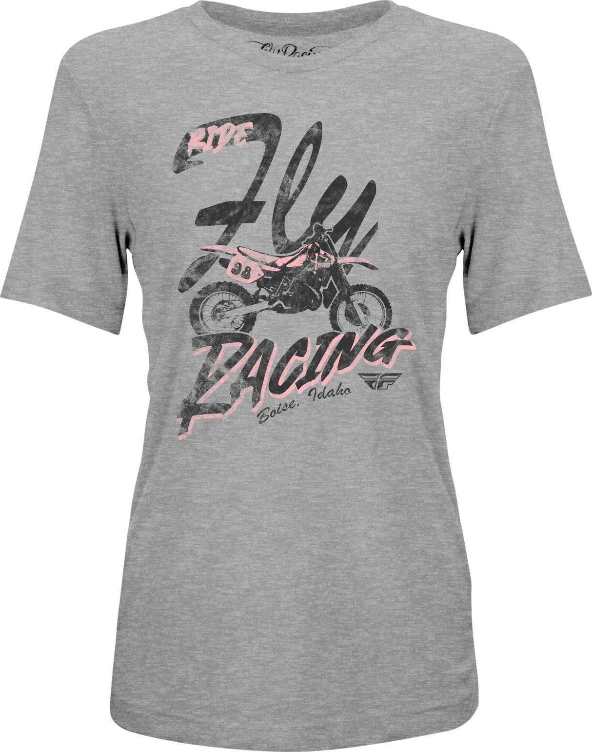 Fly Racing Women's Vintage Tee Grey Large - Premium Crew Neck T-Shirt for Motorcycle Enthusiasts