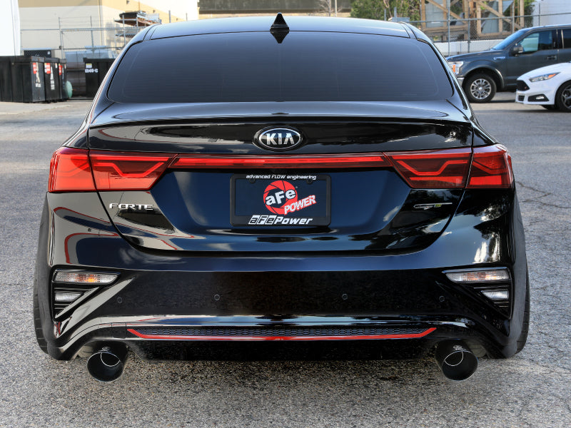 aFe 20-21 Kia Forte GT 1.6L Axle-Back Exhaust System with 3 Inch to 2-1/2 Inch Mandrel-Bent Stainless Steel Tubing and Black Tips