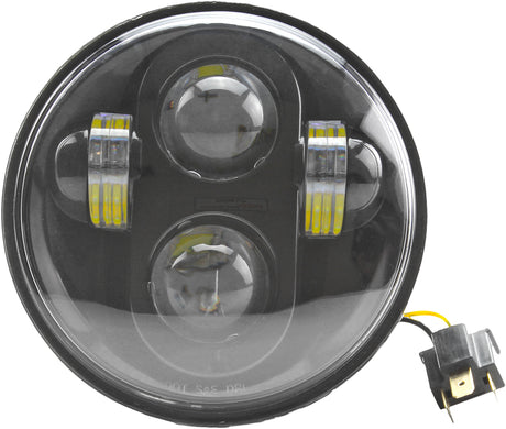 Cyron ABIG5-A6K 7-Inch Urban Headlight for City Street Bikes with Dual DRL and Wide Angle Coverage