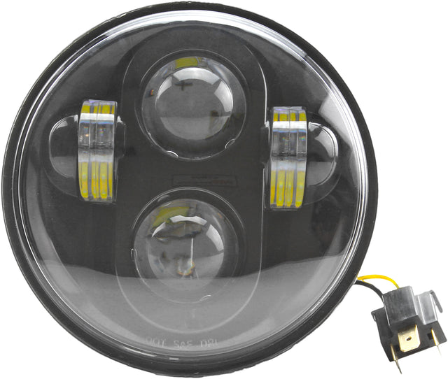 Cyron ABIG5-A6K 7-Inch Urban Headlight for City Street Bikes with Dual DRL and Wide Angle Coverage