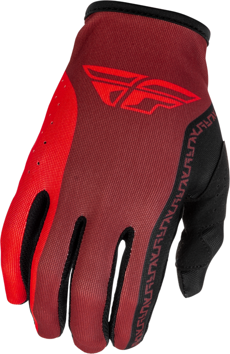 Fly Racing Youth Lite Gloves Black/Red YM – Lightweight Race Gloves with Touch Screen Compatibility for Youth Motorcycles