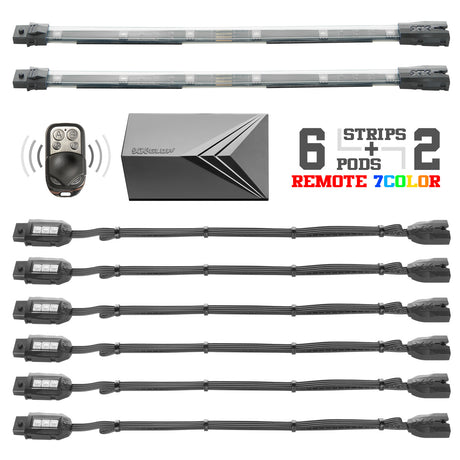 8pc 7 Color Remote