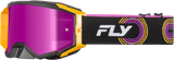 Fly Racing Zone Elite Goggle Black/Yellow with Magenta Mirror and Smoke Lens – ATV, Motorcycle, Off-Road Vehicles