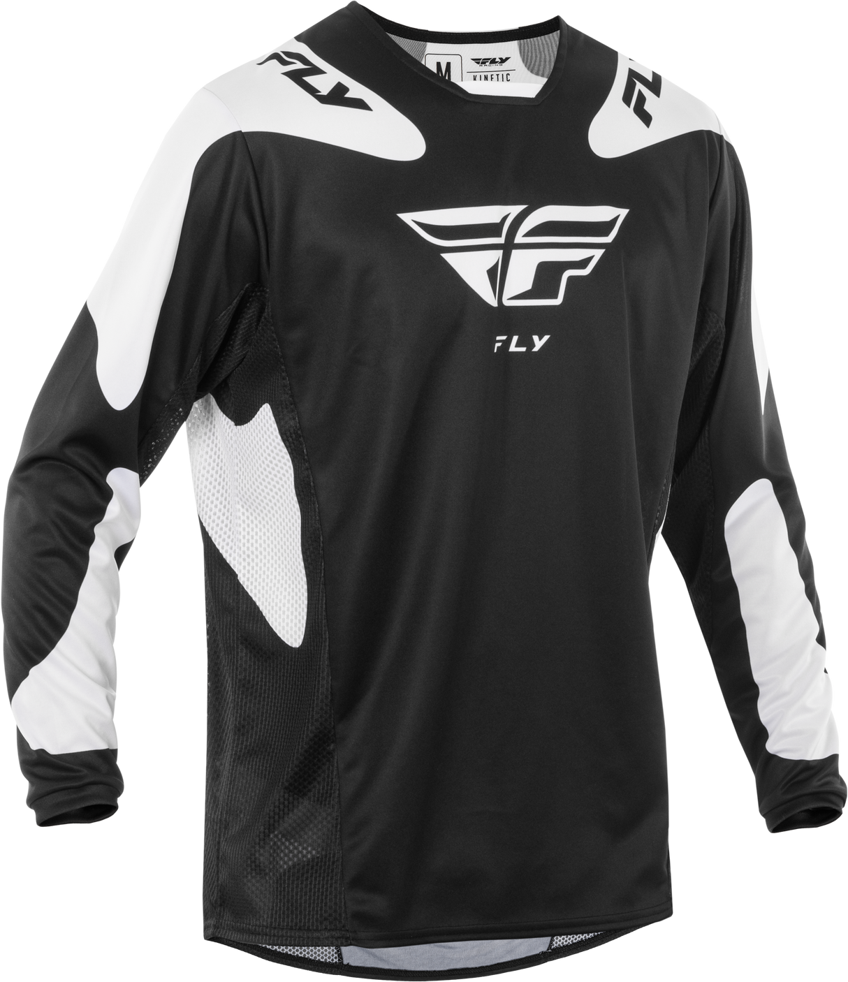 Fly Racing Kinetic Sym Jersey Black/White Medium - Motocross Riding Gear for Honda, Yamaha, Kawasaki, Suzuki, and KTM