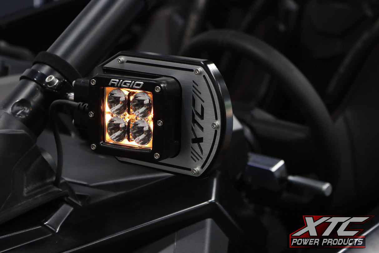XTC Power Products SIX12 Billet Side Mirrors with Amber Backlighting for UTVs – Fits Polaris RZR, Can-Am Maverick, Yamaha YXZ, and More
