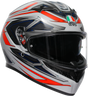 AGV K3 Helmet Space Matte White/Red Fluo - Large - Compatible with Honda CBR600RR, Yamaha YZF-R6, Kawasaki Ninja ZX-6R, Suzuki GSX-R600, and more