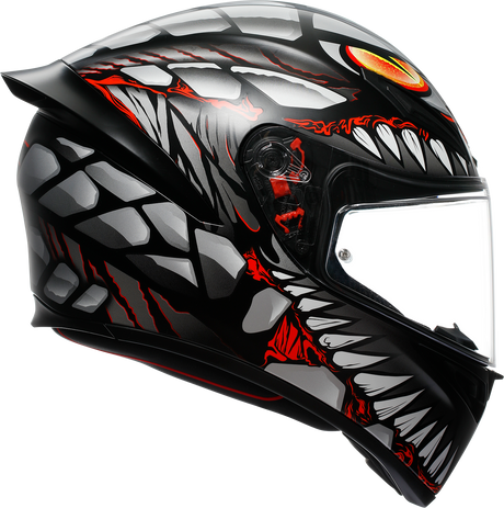 AGV K1 S Lyzard Matte Black/Gray/Red Motorcycle Helmet - Small Fitment