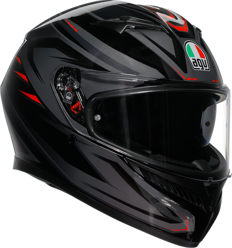 AGV K3 Helmet - Syth Black and Red - XL - Motorcycle Helmet with Pinlock® Lens and Ventilation System