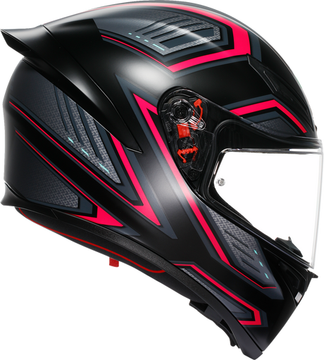 AGV K1 S Helmet - Sling Matte Black/Pink, 2XL, Compatible with Honda CBR600RR, Yamaha YZF-R3, Kawasaki Ninja 400, Suzuki GSX-R600