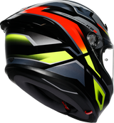 AGV K6 S Erazer Motorcycle Helmet - Black/Red/Yellow Fluo – Small | Fits Honda, Yamaha, Kawasaki, Suzuki, Ducati, BMW, KTM, and more