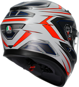 AGV K3 Helmet Space Matte White/Red Fluo - Large - Compatible with Honda CBR600RR, Yamaha YZF-R6, Kawasaki Ninja ZX-6R, Suzuki GSX-R600, and more