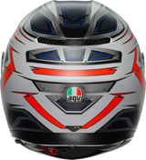 AGV K3 Helmet Space Matte White/Red Fluo - Large - Compatible with Honda CBR600RR, Yamaha YZF-R6, Kawasaki Ninja ZX-6R, Suzuki GSX-R600, and more