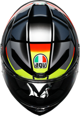 AGV K6 S Erazer Motorcycle Helmet - Black/Red/Yellow Fluo – Small | Fits Honda, Yamaha, Kawasaki, Suzuki, Ducati, BMW, KTM, and more