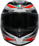 AGV K3 Helmet Space Matte White/Red Fluo - Large - Compatible with Honda CBR600RR, Yamaha YZF-R6, Kawasaki Ninja ZX-6R, Suzuki GSX-R600, and more