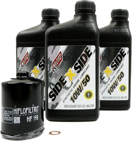 Klotz Sidexside Oil Change Kit 10W50 with Oil Filter for Polaris RZR 900 and XP 1000 Models