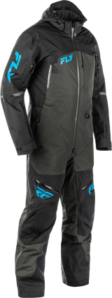 Fly Racing Incline Monosuit Black/Grey/Blue XT - Waterproof Motorcycle Suit with Ventilation for Off-Road and Adventure Vehicles
