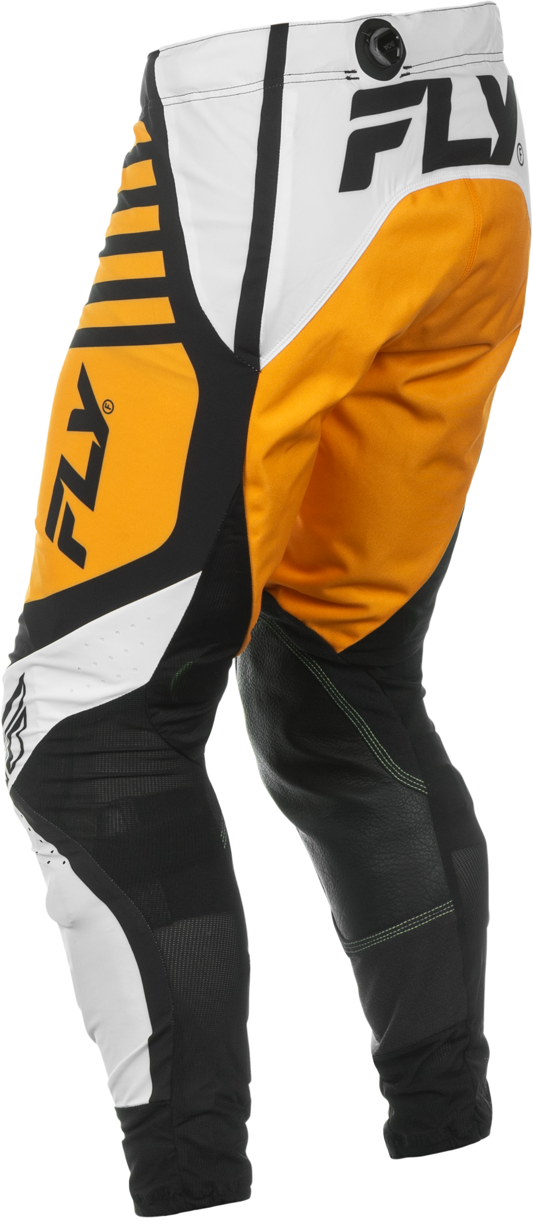 Fly Racing Lite Pants for Ca/Ny White/Black/Mustard, Size 38 – Motorcycle Riding Gear with Mesh Panels and Adjustable Fit