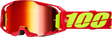100% ARmatic Goggle with Red Mirror Lens - Red - Fit for Motocross, Off-Road, and MTB