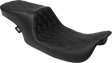 Drag Specialties Seats Predator 2-Up Seat for Harley FL '97-'07 - Vinyl with Double Diamond Pattern and Black Stitching, Part 4695B