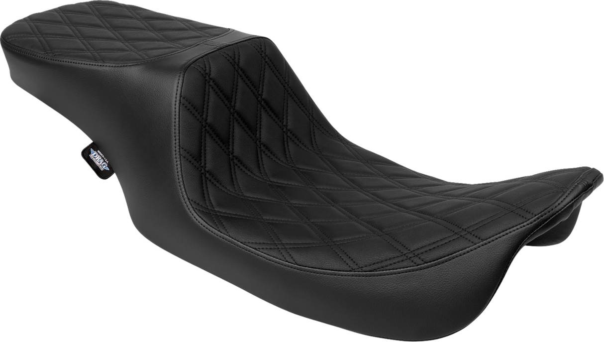Drag Specialties Seats Predator 2-Up Seat for Harley FL '97-'07 - Vinyl with Double Diamond Pattern and Black Stitching, Part 4695B