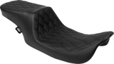 Drag Specialties Seats Predator 2-Up Seat for Harley FL '97-'07 - Vinyl with Double Diamond Pattern and Black Stitching, Part 4695B