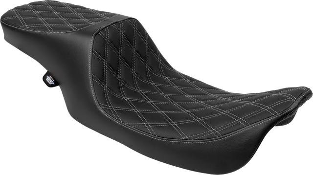 Drag Specialties Seats Predator 2-Up Seat for Harley FL 1997-2007 with Silver Stitching