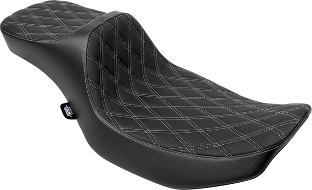 Drag Specialties Seats Predator III Extended Reach Seat for Harley FLH/FLT 2023-2024 with Double Diamond Silver Stitching