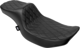 Drag Specialties Seats Predator III Extended Reach Seat for Harley FLH/FLT 2023-2024, Double Diamond Black Vinyl Part #4705B