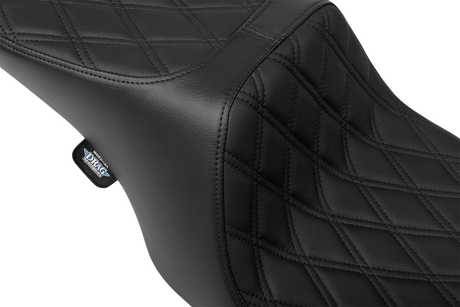 Drag Specialties Seats Predator 2-Up Seat for Harley FL '97-'07 - Vinyl with Double Diamond Pattern and Black Stitching, Part 4695B
