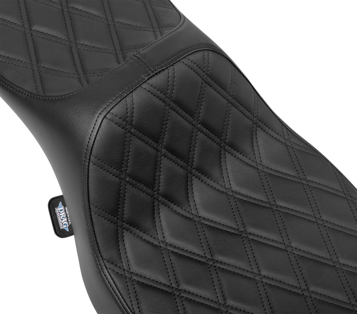 Drag Specialties Seats Predator III Extended Reach Seat for Harley FLH/FLT 2023-2024, Double Diamond Black Vinyl Part #4705B