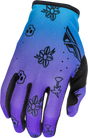 Fly Racing Youth Lite Outline Gloves for Kids - Purple/Blue/Black, Model 379-715YM, Fits Youth Motorcycles and ATVs