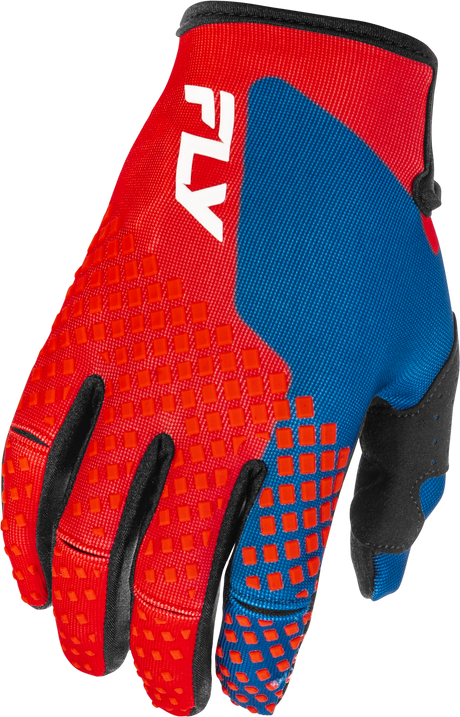 Fly Racing Kinetic Gloves Red/White/Blue - Lightweight Protective Race Gloves for Motorcycle and ATV Riders