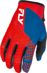 Fly Racing Youth Kinetic Gloves Red/White/Blue - Lightweight Protective Race Glove for Off-Road and Motocross