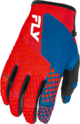 Fly Racing Youth Kinetic Gloves Red/White/Blue - Lightweight Protective Race Glove for Off-Road and Motocross