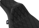 Drag Specialties Seats Predator III Extended Reach Seat for Harley FLH/FLT 2023-2025, Black Vinyl with Double Diamond Stitch Part 4706B