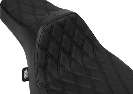Drag Specialties Seats Predator III Extended Reach Seat for Harley FLH/FLT 2023-2025, Black Vinyl with Double Diamond Stitch Part 4706B