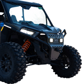 RAVEK Front Bumper/Skid Plate with White Lights - Black - RZR XP 1000 64-317BKL