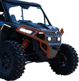 RAVEK Front Bumper/Skid Plate with White Lights - Orange - RZR XP 1000 64-317ORL