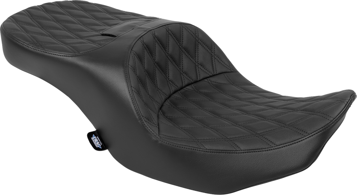 Drag Specialties Seats Freedom Seat for Harley FLT/FLH 2023-2025, Black Vinyl with Double Diamond Stitch, Part Number 4711B