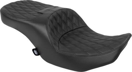 Drag Specialties Seats Freedom Seat for Harley FLT/FLH 2023-2025, Black Vinyl with Double Diamond Stitch, Part Number 4711B