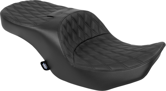 Drag Specialties Seats Freedom Seat for Harley FLT/FLH 2023-2025, Black Vinyl with Double Diamond Stitch, Part Number 4711B