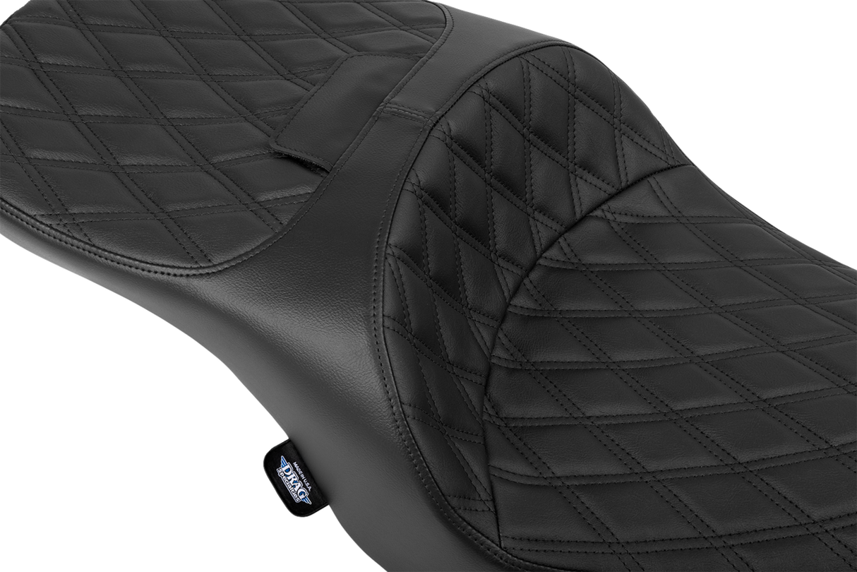 Drag Specialties Seats Freedom Seat for Harley FLT/FLH 2023-2025, Black Vinyl with Double Diamond Stitch, Part Number 4711B